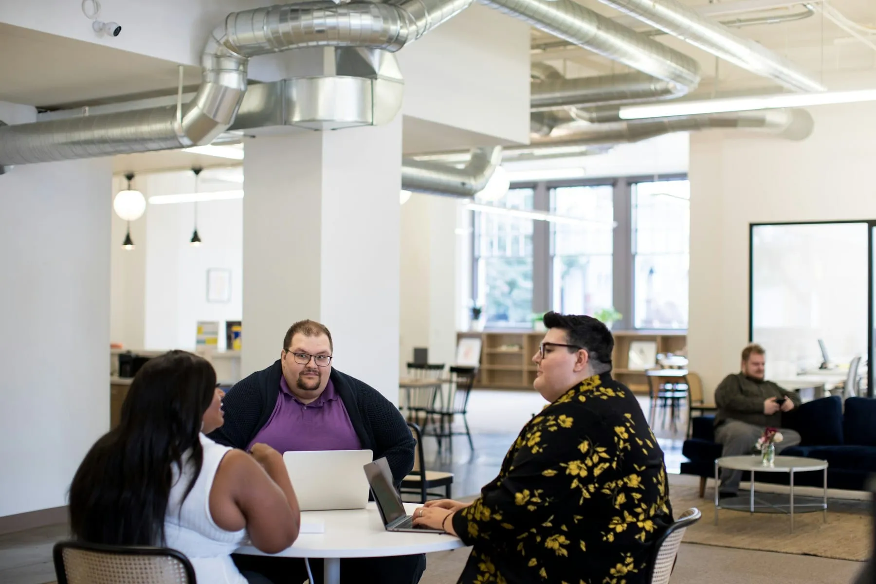 A client meeting in a bright office