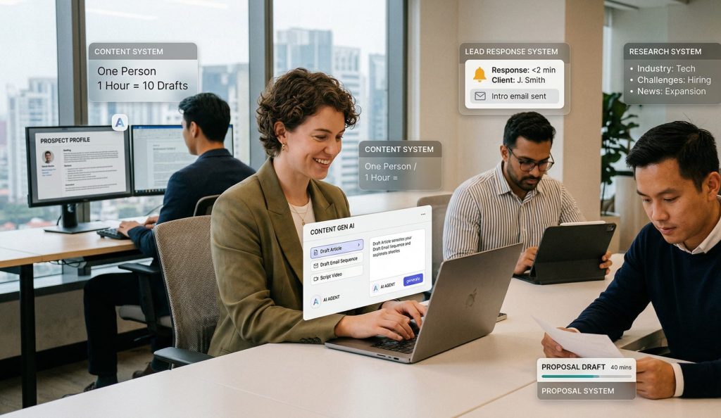 AI strategy for entrepreneurs — business owner building automated systems